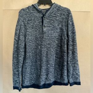 American Eagle Men's Blue Sweater with Hood. Size L.